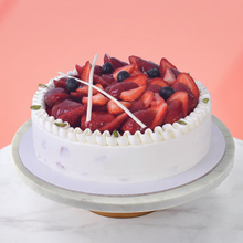Load image into Gallery viewer, Strawberry Cake with pink background
